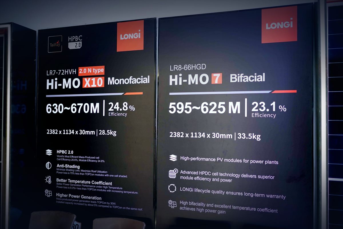 Display boards for the LONGi Hi-MO X10 and Hi-MO 7 modules